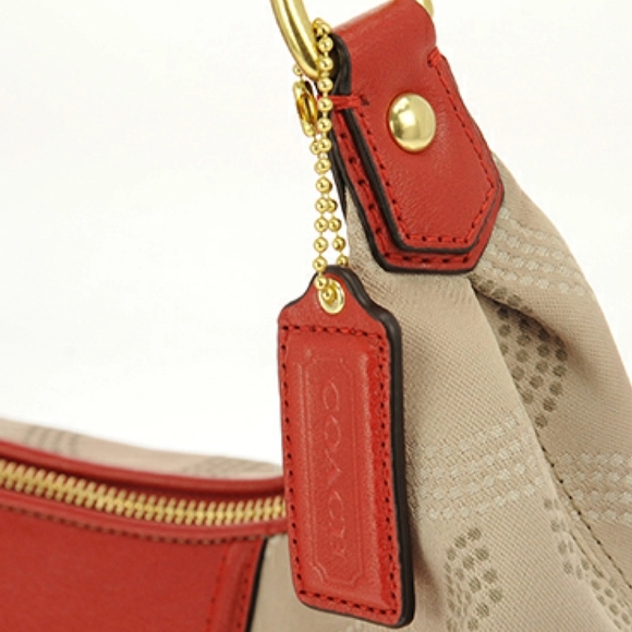 COACH Ashley Dotted Op Art Convertible Hobo F20031 Size 14" X 9" X 6" - Picture 7 of 12